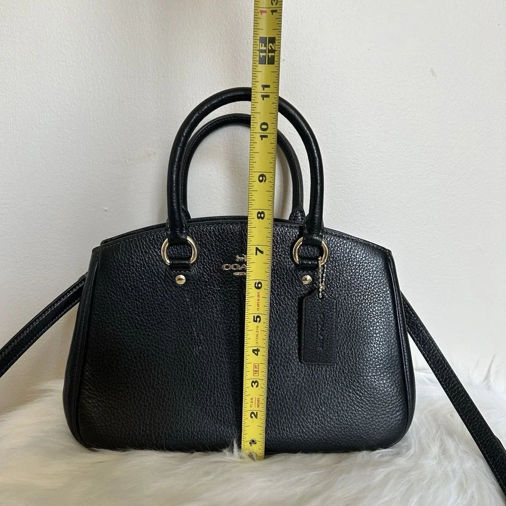 Coach Savannah Small Black Pebbled Leather Satchel Shoulder Bag Excellent - Picture 15 of 16
